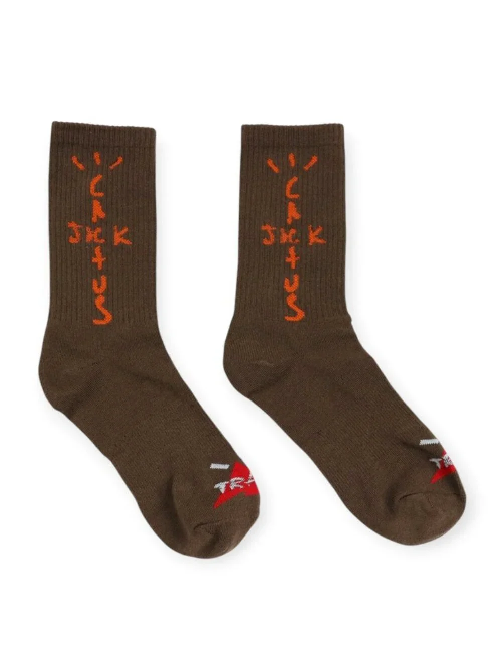 Lot of (2) Pairs of Travis Scott Cactus Jack Socks Brown Yellow Men One Size